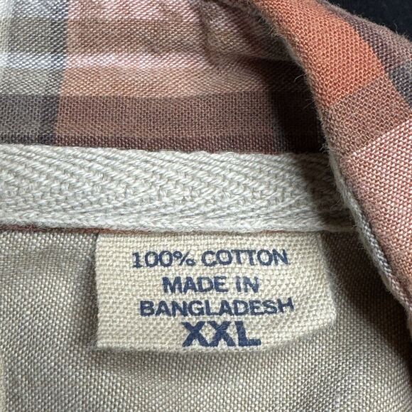 Arrow Blue Jean Co. Shirt Mens XXL Rust Plaid Short Sleeve Button Up Cotton - Picture 9 of 12